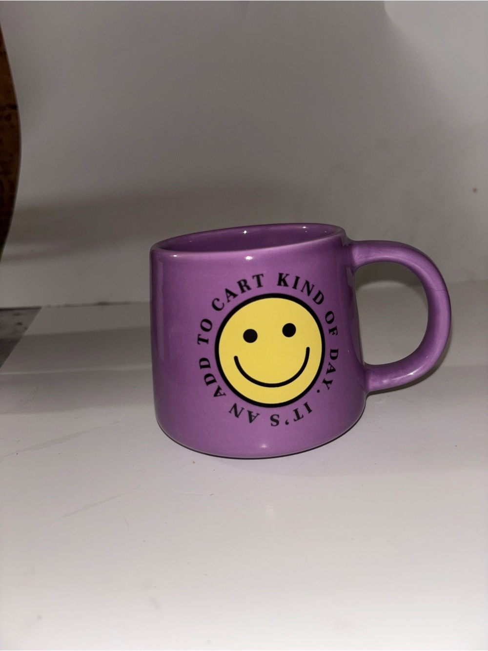 Purple Smiley Ceramic Mug - Unbranded